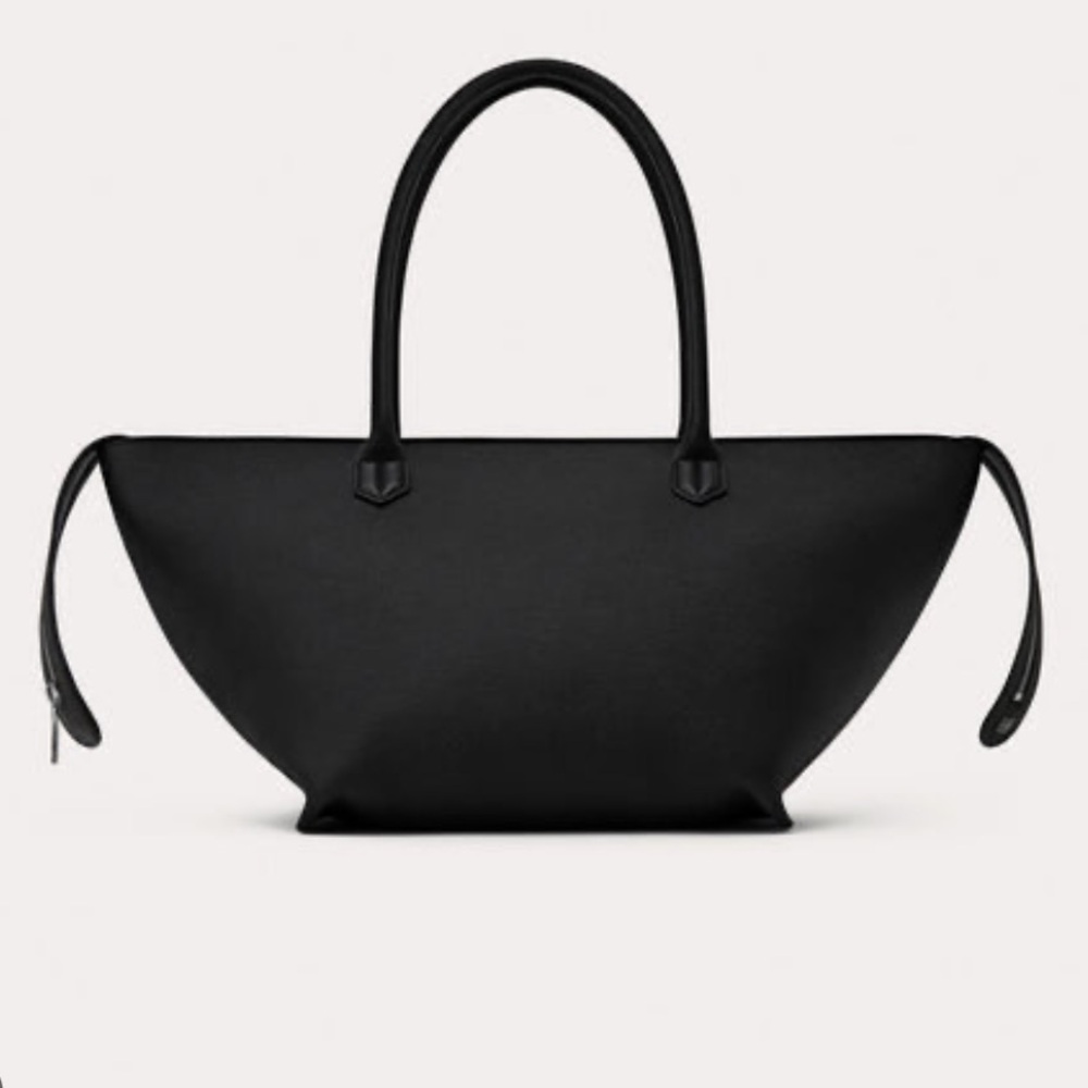Toteme T Tote Black Leather
